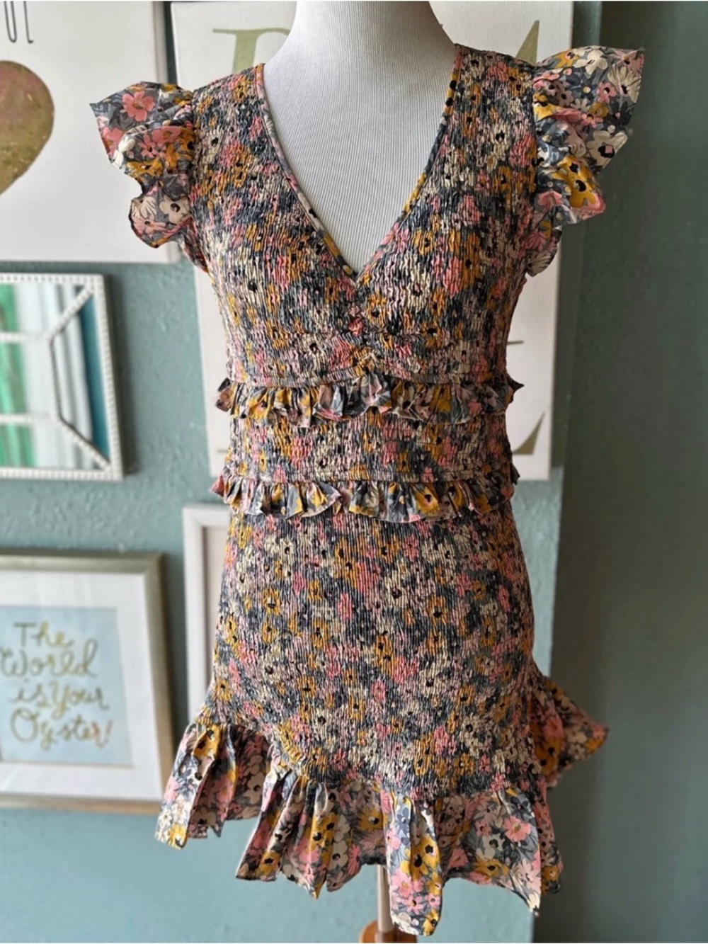 Olivaceous by Anthropologie sunflower dress